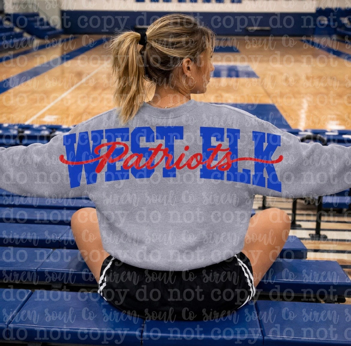 West Elk Patriots Oversized Back Sweatshirt