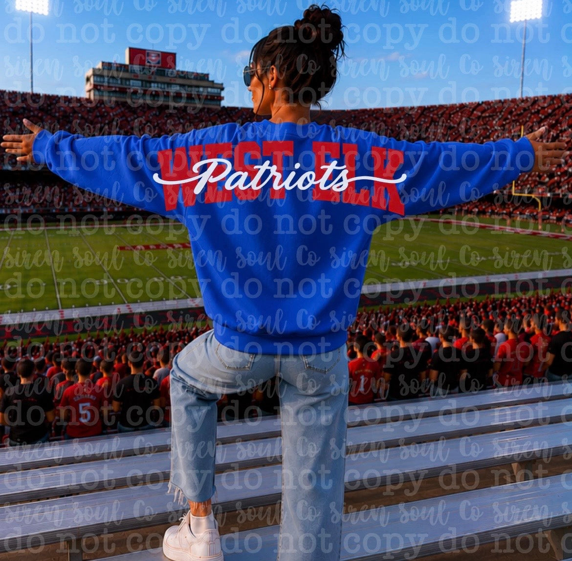 West Elk Patriots Oversized Back Sweatshirt