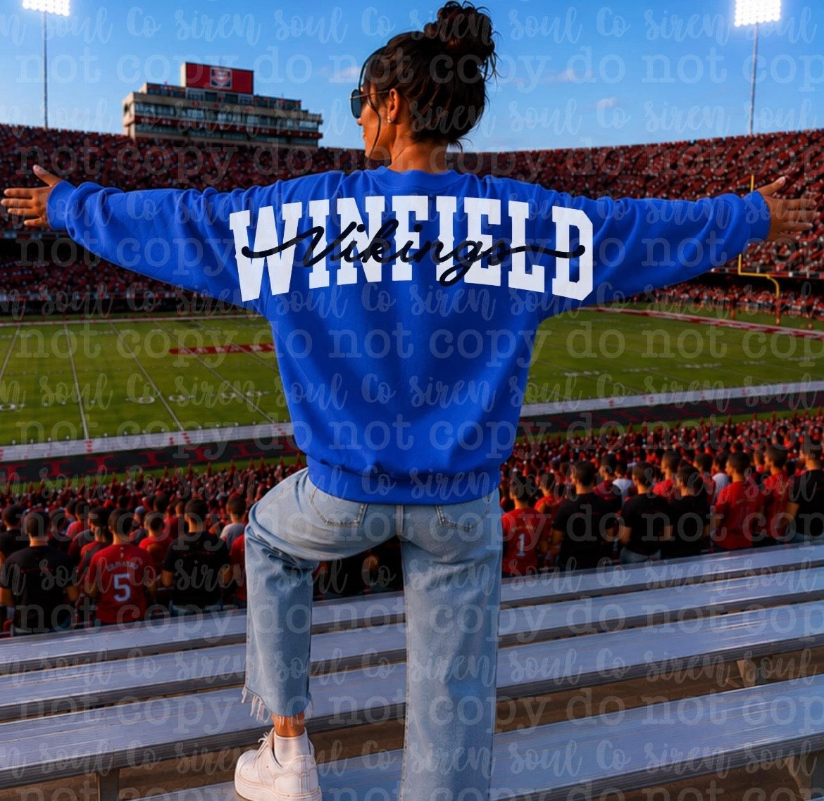 Winfield Vikings Oversized Back Sweatshirt