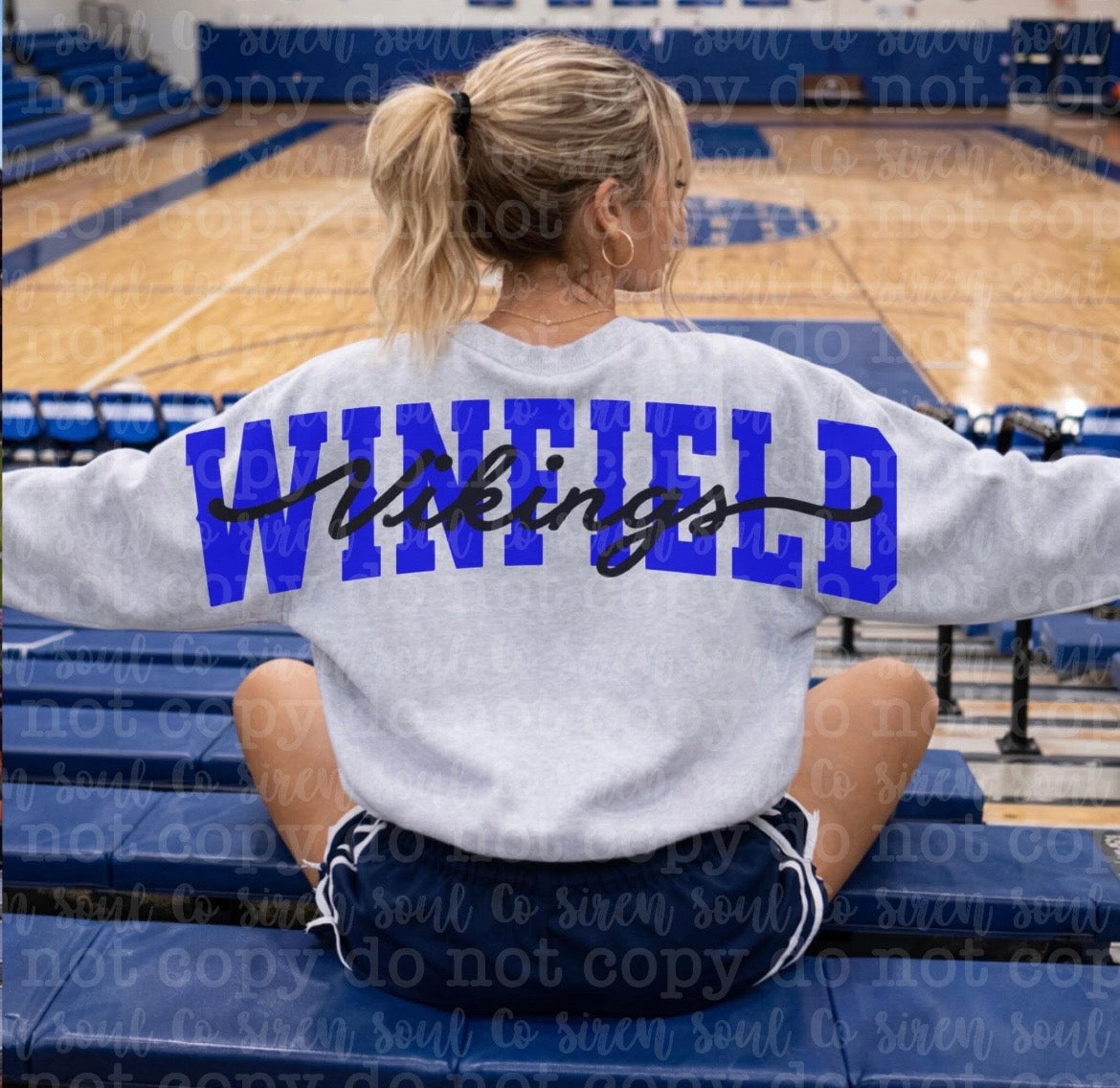 Winfield Vikings Oversized Back Sweatshirt