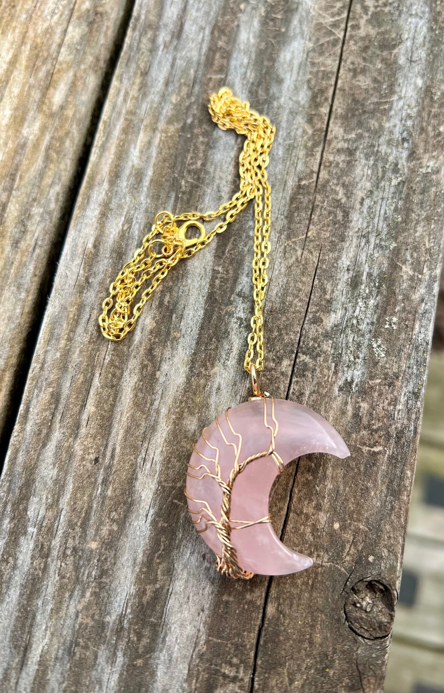 Crystal Moon Wire Necklace- WS