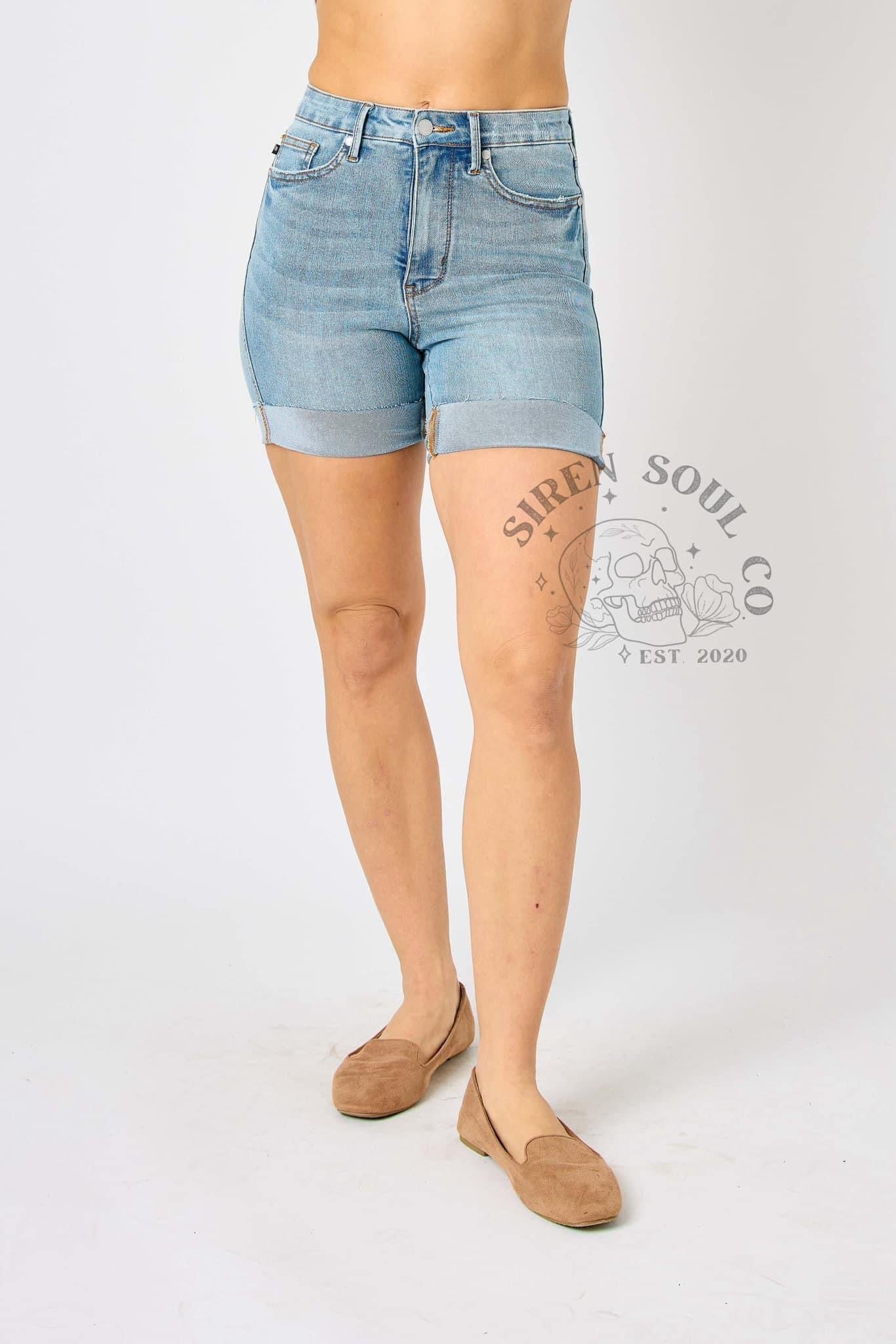High Waist Tummy Cool Denim Judy Blue Shorts