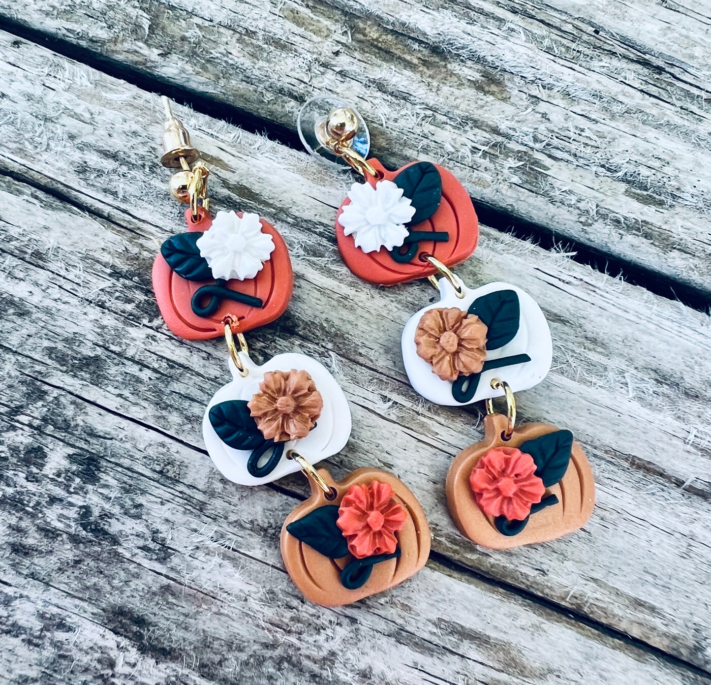 Pumpkin Polymer Clay Earrings- WS