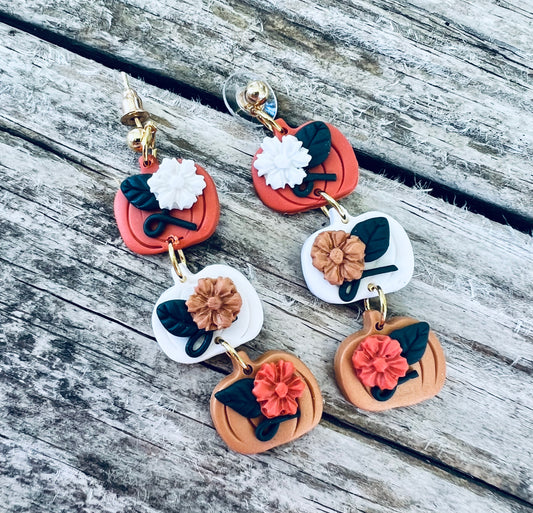 Pumpkin Polymer Clay Earrings- WS