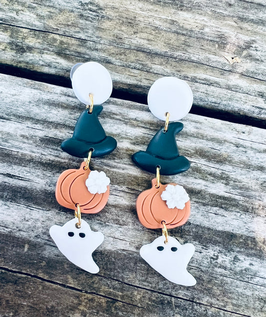 Ghostie Polymer Clay Earrings- WS