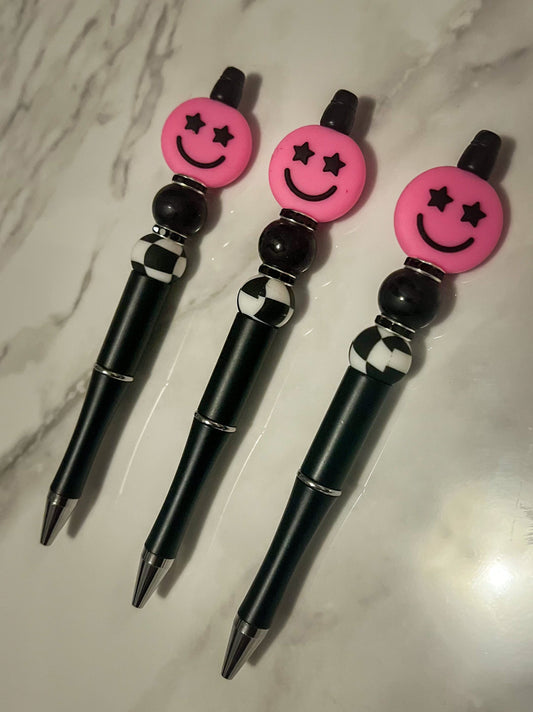 Happy Pink Beaded Pen